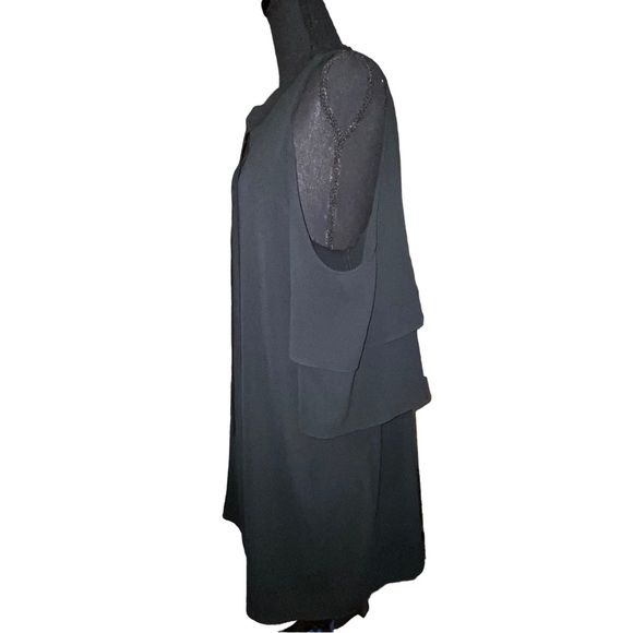 🌟🔥 BOGO Sale🔥🌟 Mossimo Black Cold Shoulder Ruffle Sleeve Shift Dress- Sz XXL - Picture 4 of 10